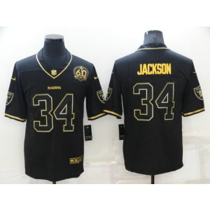 Nike Raiders 34 Jackson Black Gold 60th Anniversary Vapor Limited Men Jersey Nike Raiders 34 Jackson Black Gold 60th Anniversary Vapor Limited Men Jersey