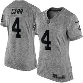 Nike Raiders 4 Derek Carr Gray Women NFL Gridiron Gray Jersey