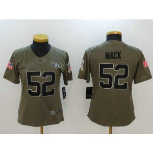 Nike Raiders 52 Khalil Mack Olive 2017 Salute To Service Limited Women Jersey