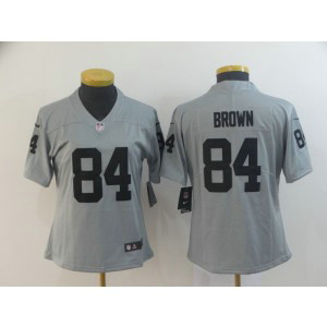 Nike Raiders 84 Antonio Brown Gray Inverted Legend Women Jersey
