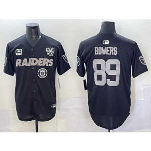 Nike Raiders 89 Bowers Black Baseball Vapor Limited Men Jersey with Patch Nike Raiders 89 Bowers Black Baseball Vapor Limited Men Jersey with Patch