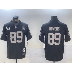 Nike Raiders 89 Brock Bowers Black 65th Anniversary & C Patch F.U.S.E. Vapor Limited Men Jersey Nike Raiders 89 Brock Bowers Black 65th Anniversary & C Patch F.U.S.E. Vapor Limited Men Jersey