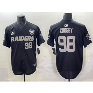 Nike Raiders 89 Crosby Black Baseball Vapor Limited Men Jersey with Patch Nike Raiders 89 Crosby Black Baseball Vapor Limited Men Jersey with Patch