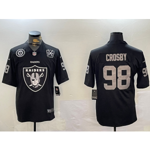 Nike Raiders 98 Maxx Crosby 65th Anniversary Black F.U.S.E Vapor Limited Men Jersey Nike Raiders 98 Maxx Crosby 65th Anniversary Black F.U.S.E Vapor Limited Men Jersey