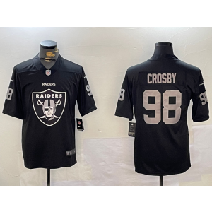 Nike Raiders 98 Maxx Crosby Logo Black F.U.S.E Vapor Limited Men Jersey Nike Raiders 98 Maxx Crosby Logo Black F.U.S.E Vapor Limited Men Jersey