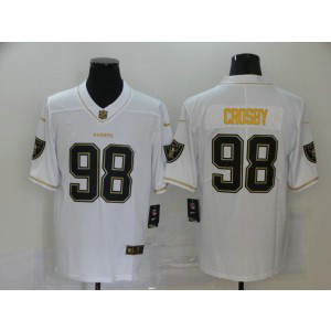 Nike Raiders 98 Maxx Crosby White Gold Vapor Limited Men Jersey Nike Raiders 98 Maxx Crosby White Gold Vapor Limited Men Jersey