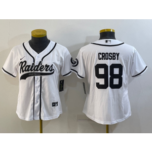 Nike Raiders 98 Maxx Crosby White Vapor Baseball Limited Women Jersey