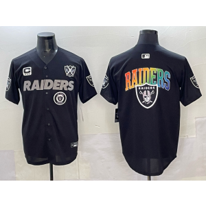 Nike Raiders Blank Black Rainbowl Baseball Vapor Limited Men Jersey with Patch Nike Raiders Blank Black Rainbowl Baseball Vapor Limited Men Jersey with Patch
