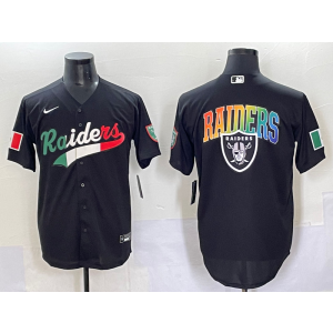 Nike Raiders Blank Black Rainbowl Vapor Limited Men Jersey