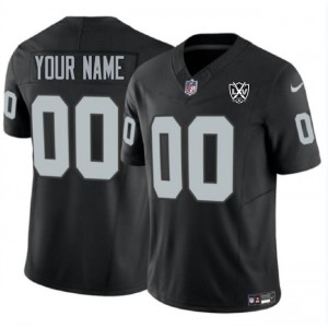 Nike Raiders Customized Black 65th Anniversary Patch F.U.S.E. Vapor Limited Men Jersey