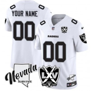 Nike Raiders Customized White 65th Anniversary Patch 2024 F.U.S.E. Vapor Limited Men Jersey