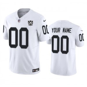 Nike Raiders Customized White 65th Anniversary Patch F.U.S.E. Vapor Limited Men Jersey