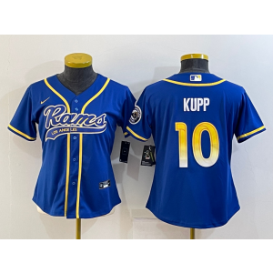 Nike Rams 10 Cooper Kupp Blue Vapor Baseball Limited Women Jersey