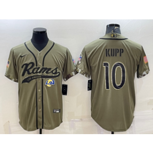 Nike Rams 10 Cooper Kupp Olive 2022 Salute To Service Baseball Limited Men Jersey Nike Rams 10 Cooper Kupp Olive 2022 Salute To Service Baseball Limited Men Jersey
