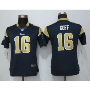 Nike Rams 16 Jared Goff Navy Blue Women 2016 NFL Draft Jersey