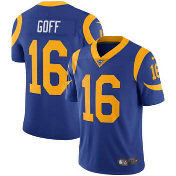 Nike Rams 16 Jared Goff Royal 100th Season Vapor Untouchable Limited Jersey Nike Rams 16 Jared Goff Royal 100th Season Vapor Untouchable Limited Jersey