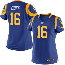 Nike Rams 16 Jared Goff Royal Blue Alternate Women 2016 NFL Draft Jersey