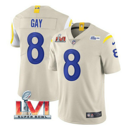 Nike Rams 8 Matt Gay Bone 2022 Super Bowl LVI Vapor Limited Jersey Nike Rams 8 Matt Gay Bone 2022 Super Bowl LVI Vapor Limited Jersey