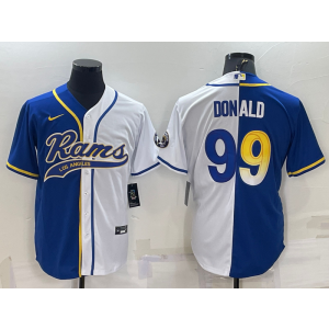 Nike Rams 99 Aaron Donald White Blue Split Vapor Baseball Limited Men Jersey Nike Rams 99 Aaron Donald White Blue Split Vapor Baseball Limited Men Jersey