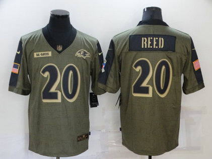 Nike Ravens 20 Ed Reed Olive 2021 Salute To Service Limited Jersey Nike Ravens 20 Ed Reed Olive 2021 Salute To Service Limited Jersey