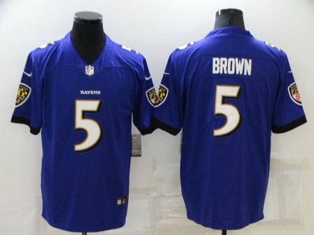 Nike Ravens 5 Marquise Brown Purple Vapor Untouchable Limited Jersey Nike Ravens 5 Marquise Brown Purple Vapor Untouchable Limited Jersey