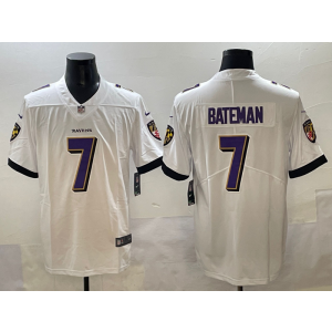 Nike Ravens 7 Rashod Bateman White Logo Vapor Limited Men Jersey Nike Ravens 7 Rashod Bateman White Logo Vapor Limited Men Jersey