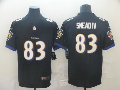 Nike Ravens 83 Willie Snead IV Black Alternate Vapor Untouchable Limited Jersey