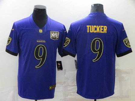Nike Ravens 9 Justin Tucker Purple 25th Season Patch Vapor Untouchable Limited Jersey