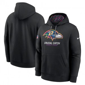 Nike Ravens Black 2024 Crucial Catch Club Pullover Hoodie