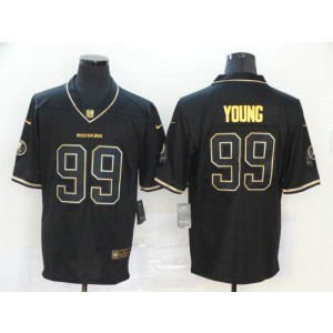 Nike Redskins 99 Chase Young Black Gold Vapor Limited Men Jersey