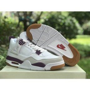 Nike SB x Air Jordan 4 White Purple Shoes 1