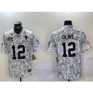 Nike Saints 12 Chris Olave Arctic Camo 2024 F.U.S.E. Salute to Service Limited Men Jersey