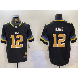 Nike Saints 12 Chris Olave Black F.U.S.E. Vapor Limited Men Jersey