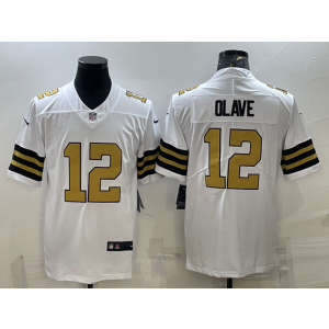 Nike Saints 12 Chris Olave White Color Rush Limited Men Jersey