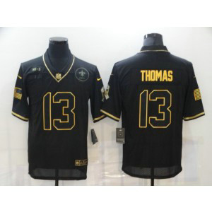 Nike Saints 13 Michael Thomas 2020 Black Gold Salute To Service Limited Men Jersey