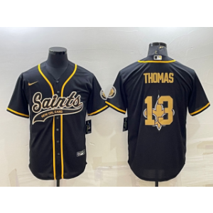 Nike Saints 13 Michael Thomas Black Team Big Logo With Patch Vapor Baseball Limited Men Jersey