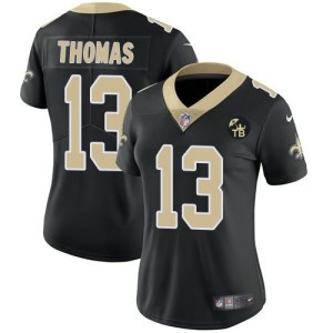 Nike Saints 13 Michael Thomas Black With Tom Benson Patch Vapor Untouchable Limited Women Jersey