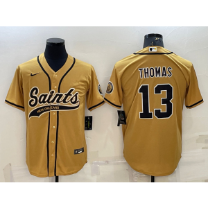 Nike Saints 13 Michael Thomas Gold Vapor Baseball Limited Men Jersey