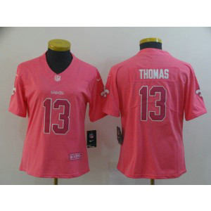 Nike Saints 13 Michael Thomas Pink Women Jersey