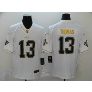 Nike Saints 13 Michael Thomas White Gold Limited Men Jersey