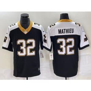 Nike Saints 32 Tyrann Mathieu Black Gold 2023 F.U.S.E Vapor Limited Men Jersey
