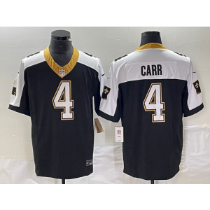 Nike Saints 4 Derek Carr Black Gold 2023 F.U.S.E Vapor Limited Men Jersey