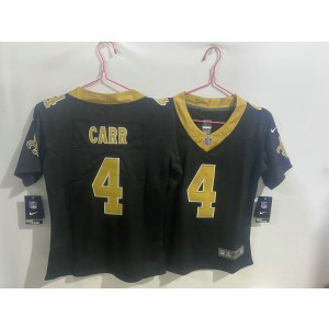 Nike Saints 4 Derek Carr Black Vapor Limited Youth Jersey