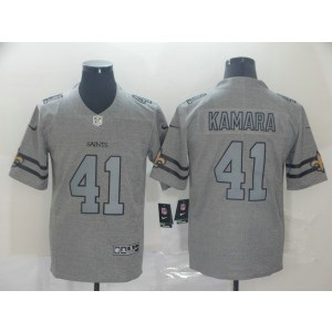 Nike Saints 41 Alvin Kamara 2019 Gray Gridiron Gray Vapor Untouchable Limited Men Jersey