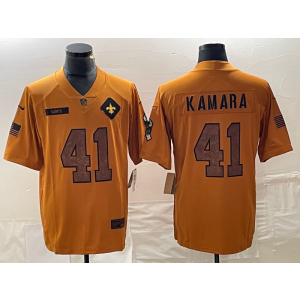 Nike Saints 41 Alvin Kamara 2023 Brown Salute To Service Limited Men Jersey