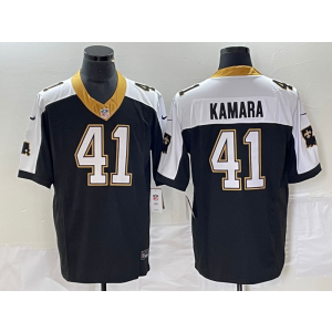 Nike Saints 41 Alvin Kamara Black Gold 2023 F.U.S.E Vapor Limited Men Jersey