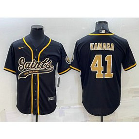 Nike Saints 41 Alvin Kamara Black Vapor Baseball Limited Men Jersey