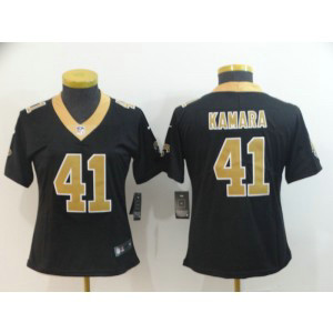 Nike Saints 41 Alvin Kamara Black Vapor Untouchable Limited Women Jersey