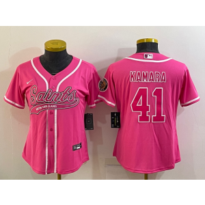 Nike Saints 41 Alvin Kamara Pink Vapor Baseball Limited Women Jersey