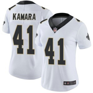 Nike Saints 41 Alvin Kamara White Vapor Untouchable Limited Women Jersey
